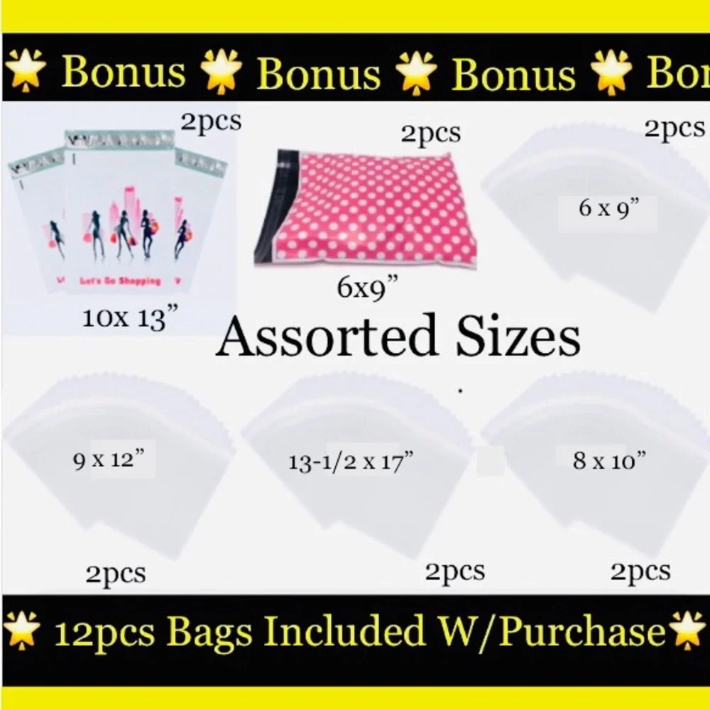 200ct~Thank you Stickers W/Bonus Bags 💛🆕💛  (2 Rolls For $20)
